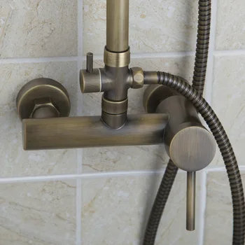 Torayvino Kúpeľňa Zrážok Sprchové Batérie, nastavenie Antique Brass Vodopád Sprcha na Teplú a Studenú zvukový Pult na Stenu Sprcha Hlavu Batérie