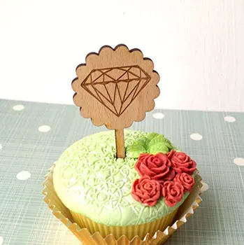 24pcs/veľa Diamond design cupcake mulčovače bachelorette party, zapojenie strana svadobné dekorácie cake zdobenie