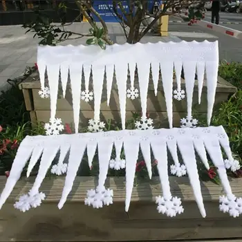 2 ks Vianočné 66 cm x 36 cm x 0,8 cm DIY Okenné Dekorácie Biela Vločka Ice Pásy Ornament Vianočný Večierok Snowflake