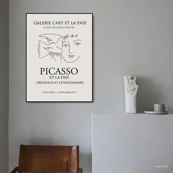 Picasso Matisse Art Line Kreslenie Plagátov Abstraktné Minimalistický Wall Art Plátno Tlačiť Slávny Obraz Moderný Dekor Obrázok, Ilustráciu