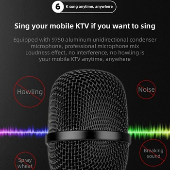 Bezdrôtový Mikrofón Dual Reproduktor Kondenzátora Bluetooth Karaoke Reproduktor Mikrofón pre Karaoke/Spev/Cirkev Červená