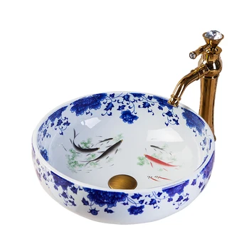 Čína Umelecké Ručné Keramické umývadlo Lavobo Kolo Dosku umývadlo Loď Potopí Kúpeľňa