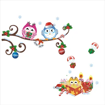 QT-0246 Tvorivé osobnosti Sovy ohýbať Vianočné darčeky Samolepky na Stenu Domov Dekoratívne Nepremokavé Tapety