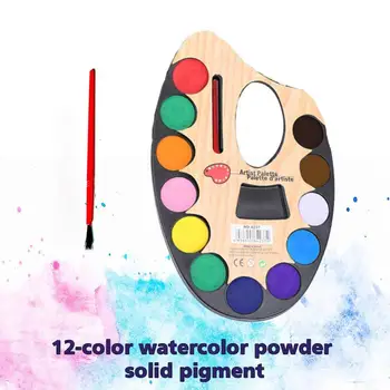 12-Farby, Akvarelové pressed Powder Solid Farba Multi-Farebné pressed Powder Solid Farba 12-Farby, Akvarelové make-up pre Ženy