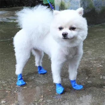 4Pcs / Set Pet Gumy Nepremokavé Topánky Kryt Prenosné Pes Príslušenstvo Outdoor Topánky, Ponožky Balón Gumené Topánky Dážď