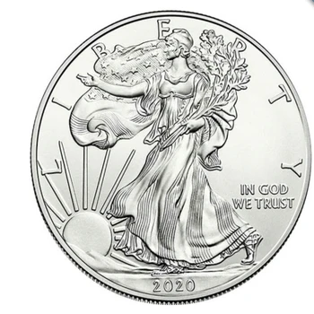 2020 Socha Slobody Pamätné Mince Eagle Amerických strieborných prútov 1 oz Predpredaj nové mince v kapsule 1 $ uncirc