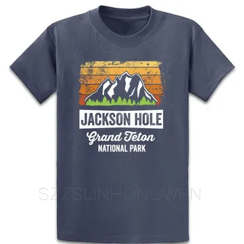 Jackson Hole Grand Teton National Park T Shirt Zábavné Príležitostné Letné Štýl O-Krku Bavlna Prispôsobiť Štandardné Jedinečný Blázon Tričko