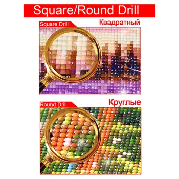 Plný SquareRound Vŕtať 5D DIY Diamond Maľovanie silne zahalená 3D Výšivky Cross Stitch Mozaiky Domova DD