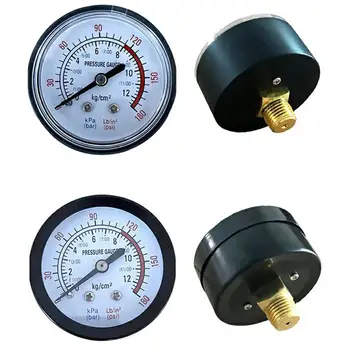 Y50 Prenosný Kompresor Manometer Tlaku Kalibrátor Dvojitá Stupnica Tlakomeru Horizontálne 1 / 4 Tlakomer