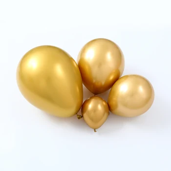 5/10/12/18-palcové Kovové Zlato Striebro Ballon Svadobné Happy Birthday Latex Kov Chróm Balóny Vzduchu Hélium Ballon